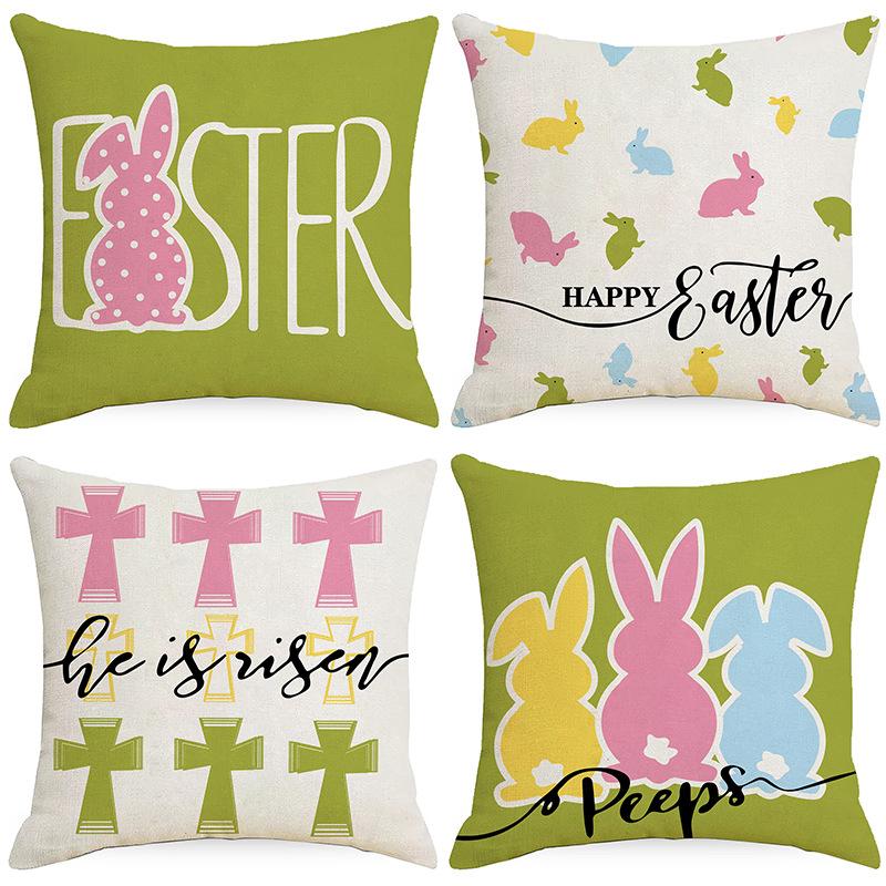 Easter Spring Pillow Case Line Print Sofa Pillow Living Room Bedroom Car Cushion