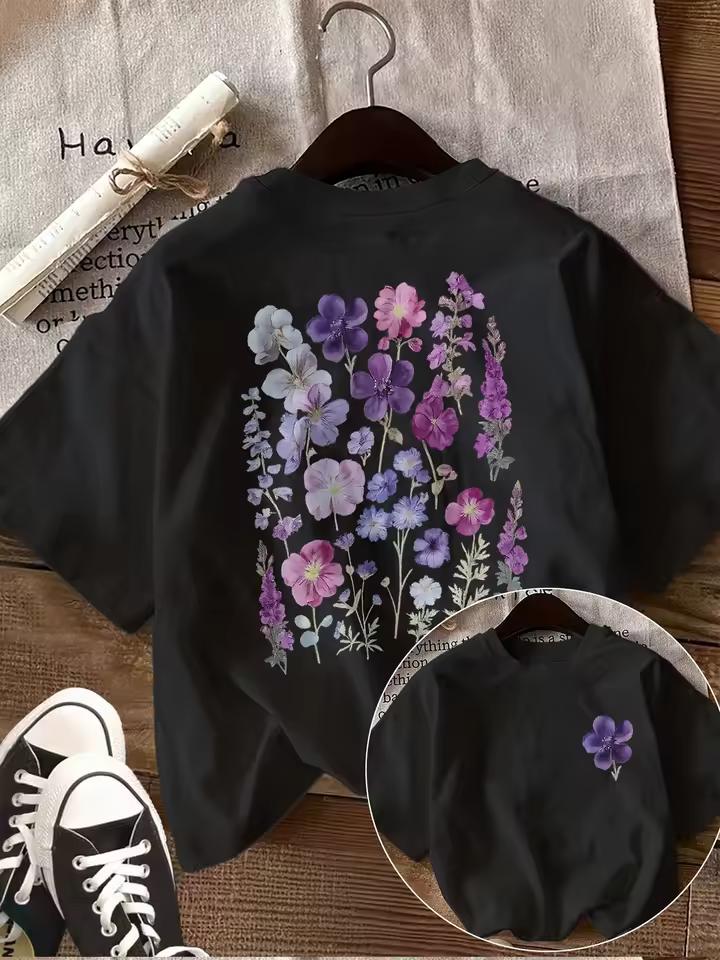 Vintage Botanical Wildflower Graphic T-Shirt Retro Floral Print Aesthetic Tee Harajuku Streetwear Summer Fashion Tops Unisex