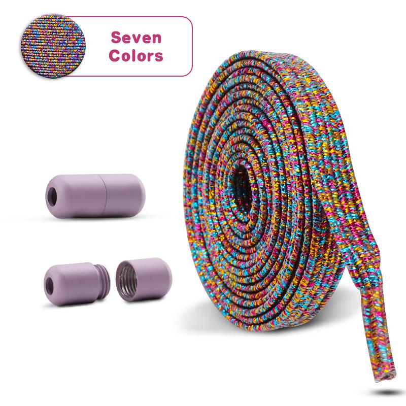 

Цветные шнурки без завязывания Детские Взрослые 0,7 см Плоские шнурки для обуви Эластичные шнурки Кроссовки Шнурки для обуви без завязывания 1 пара