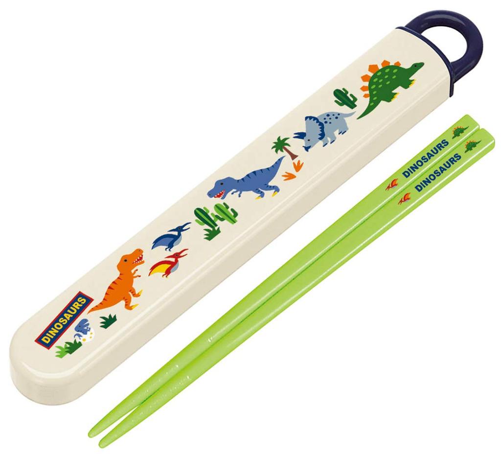 Skater Chopsticks and Chopstick Case Dinosaur Made in Children's Set, Design, Japan, ABS2AM-A