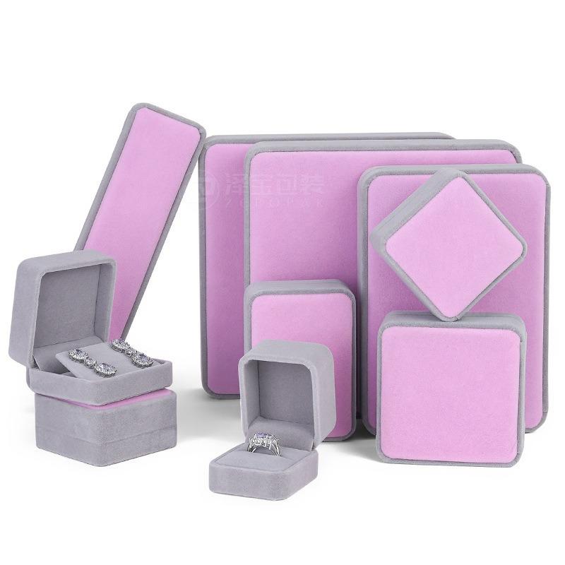 High-end rounded velvet jewelry box, jewelry ring box, pearl necklace and earrings box, bracelet jewelry packaging box