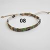 Bracelet Tissé Coloré en Coton-Lin Ajustable Fait Main