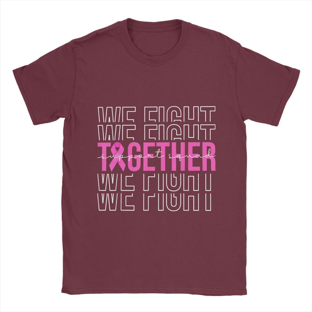Vintage T Shirt Summer Fight Is Our Fight Breast Cancers  Leisure T-Shirts  100% Cotton Tee Shirt for Adult  Short Sleeve Tops
