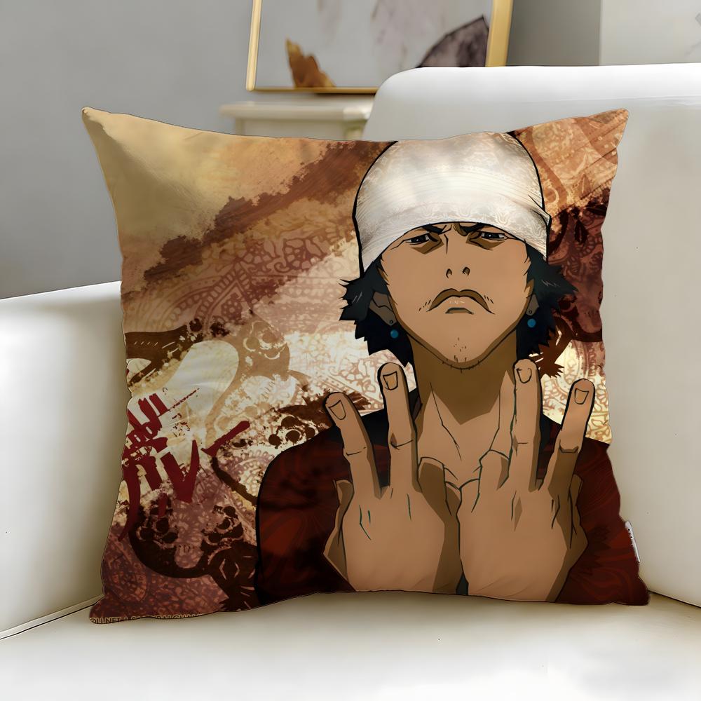 

classic anime Samurai Champloo Cushion Cover Soft & Easy-Wash Pillow Case – Versatile for Couch, Bed, Travel and Office 30cmx30cm