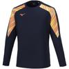 Mizuno Football Wear Long Sleeve Field and Deep XL Shirt, Moisture-Wicking Quick-Drying, Navy, (P2MAA506)
