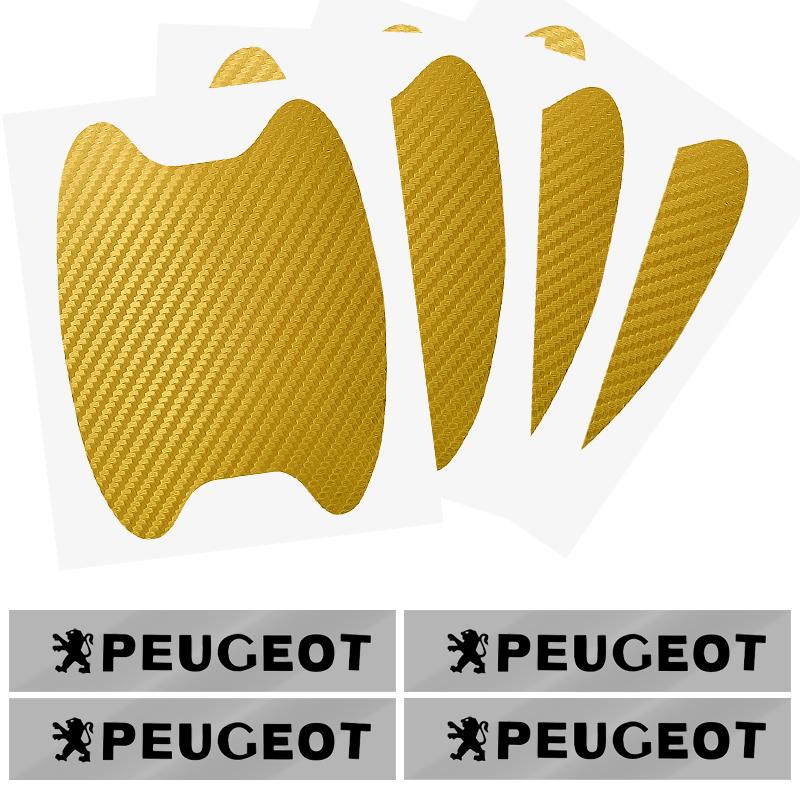 Car Door Sticker Carbon Fiber Scratches Auto Handle Protection Film For Peugeot 308 408 508 RCZ 208 3008 2008 206 207 108 406 407 408 206 207 306 307