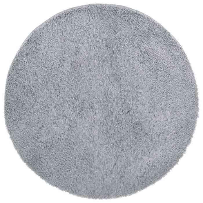 VidaXL Tapis Shaggy à poils longs gris argenté 100x100 cm polyester, tapis, tapis de chambre, tapis moderne, tapis de salon, 4102900