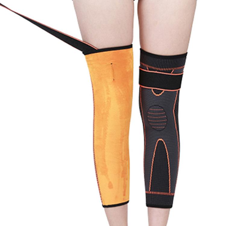 

Длинные плюшевые наколенники по индивидуальному заказу для занятий спортом, трикотажная защита от давления и тепла, езда на велосипеде на всю ногу, плюшевые наколенники из искусственного нейлона oneonly2XL