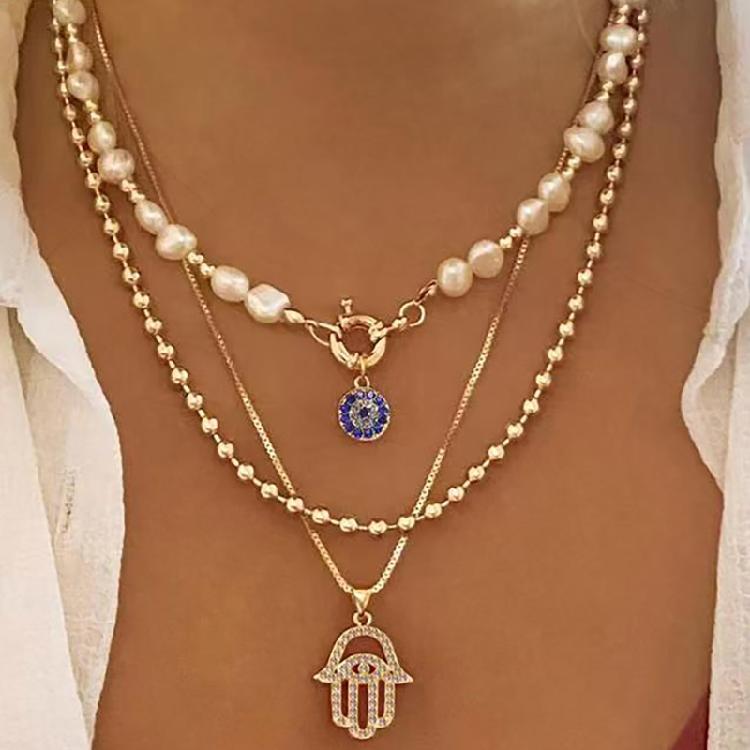Fashionable Necklace Multiple Layer Necklace Elegant Party Necklace Alloy Texture Trendy Fashion Jewelry for Daily Party