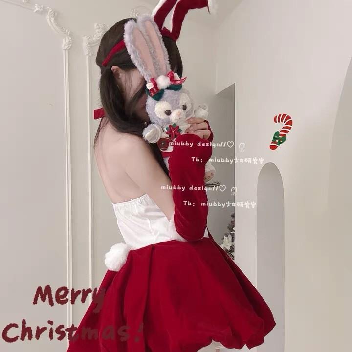 Sex Underwear Christmas Robe Korean Velvet Bunny Cosplay Dress Uniform European and American Models