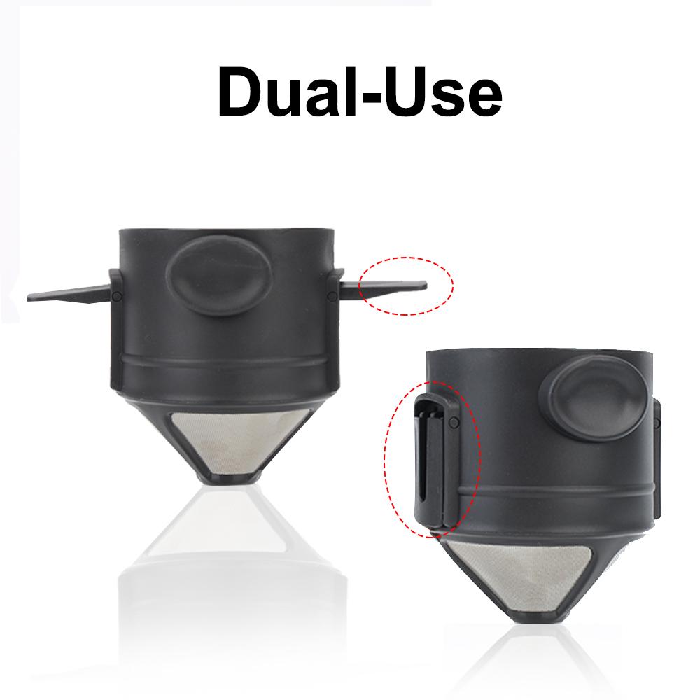 Přenosný bezpapírový přelévací kávový dripper čajový infuzér skládací nerezový přelévací držák na kávu opakovaně použitelný kávový filtr