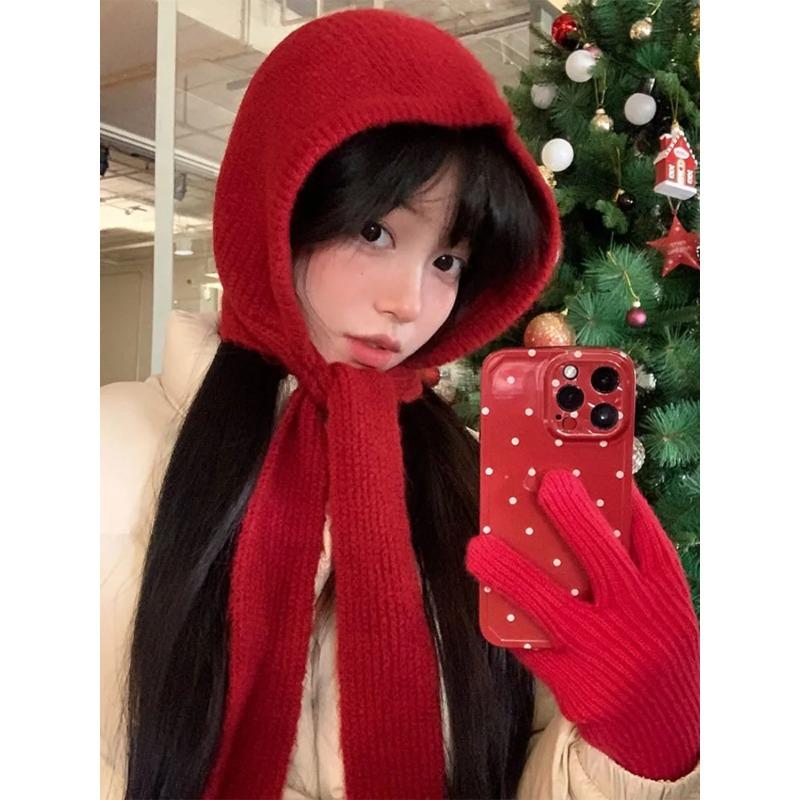 Autumn And Winter Balaclava Hat Children, Scarf One-Piece Hooded Shawl With Woolen Hat For Warmth, Ear Protection, And Neck Scarf