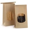 20pcs Bakery Bags with Window Kraft Brown Paper Bags with Window Tin Tie Tab Lock for Bakery Cookie Coffee Bean Party Favor Snack Bread