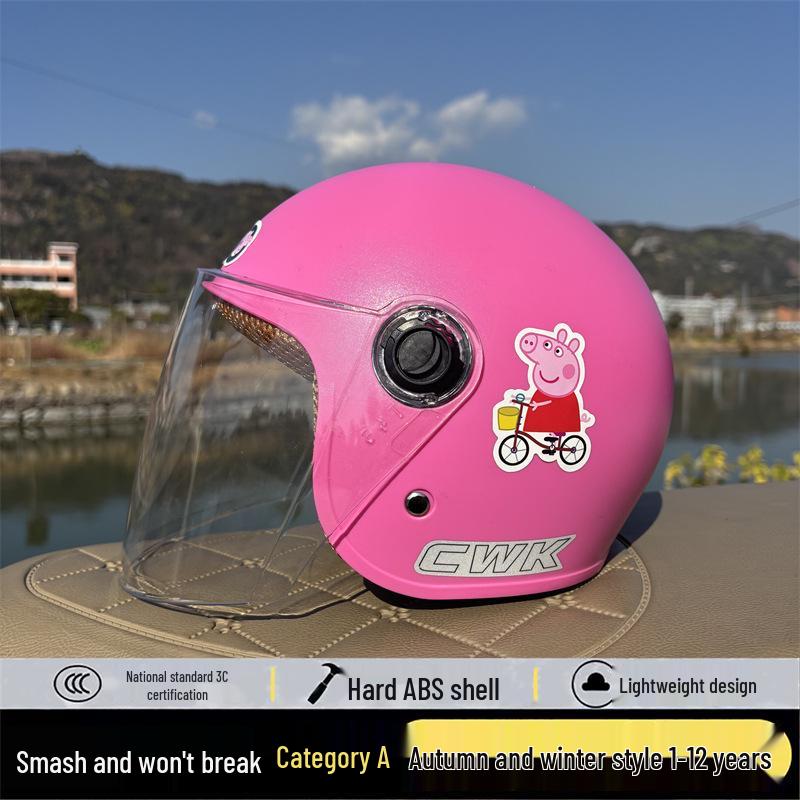 

Peppa Pig 1-12Y Kids Safety Helmet for Electric Scooters - Cute, Windproof, Warm for Autumn/Winter 1-4 Years Toddler Autumn/Winter with Peppa Sticker