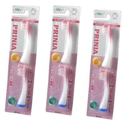 Sonic Vibration Toothbrush Replacement Brush for Prinia Slim Curved Float Brush X Set 2-Pack 3-Piece (Pink) [Dental Exclusive]