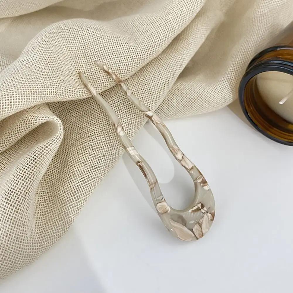 New Creative Design Hair Fork U-Shaped Hair Sticks Hairpins Resin Hair Styling Tools Hair Accessory Easy To Use