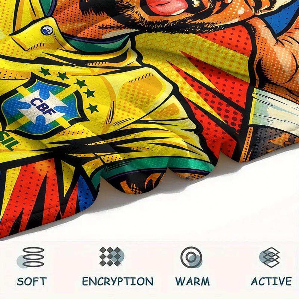 1PC Neymar Jr Patterned Flannel Blanket Suitable For All Seasons for Home Decor Warmth and Comfort Gifts Holiday Present