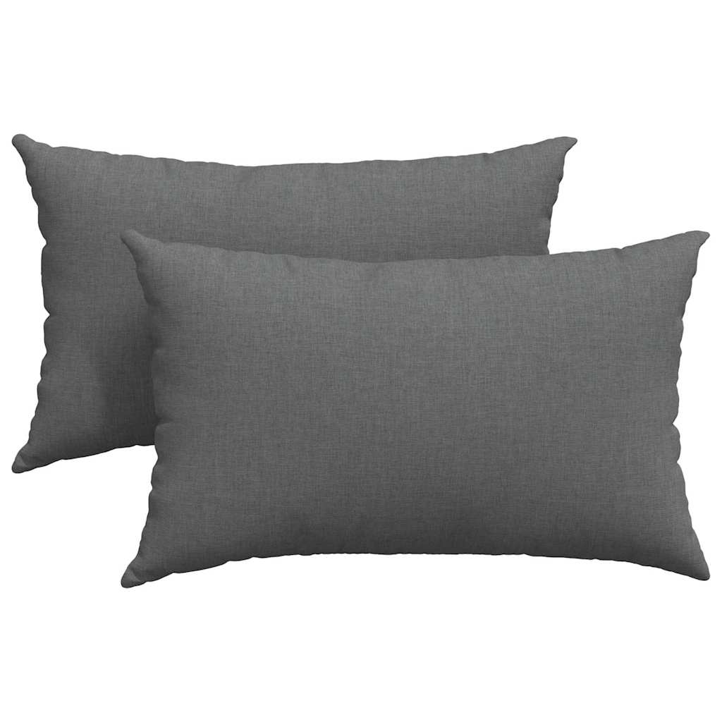 Sofa Cushions 2 Pcs Dark Grey 50 X 30 Cm Fabric