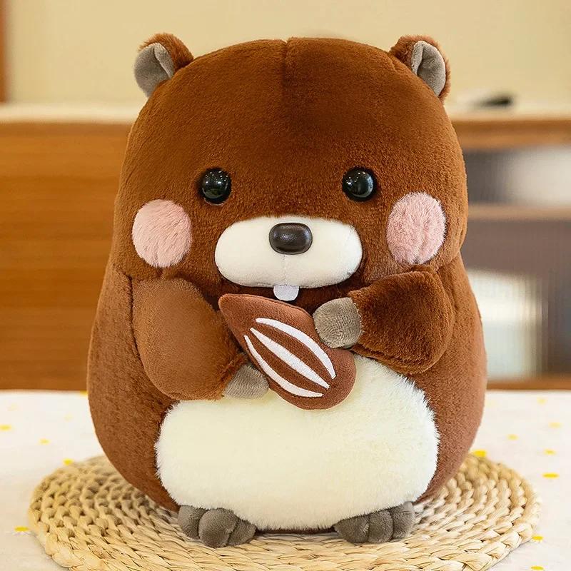 Kawaii 20/30/40cm Mignon Marmotte Peluche Jouet Rempli Doux Mignon Hamster Tenant Nourriture Oreiller Peluche Pour Enfants Anniversaire Cadeau Enfants 20cm