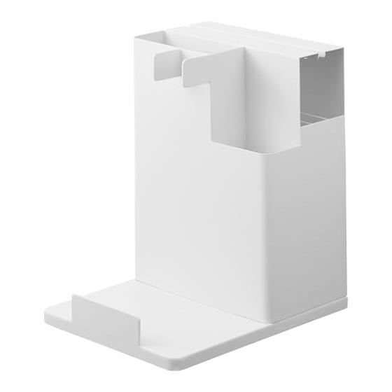 Yamazaki Jitsugyo Stick Cleaner & Tool Organizer White W20.1 x D25.1 x H28.7cm Tower Vacuum Cleaner Stand Cleaner Stand 1553