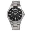 Casio MTP-1381D-1AV Analog Quartz Men's Wristwatch Silver Metal Band Black