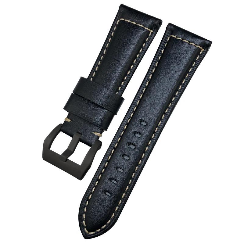 

24mm 26mm Genuine Leather Watchband for Panerai PAM LUMINOR 1950 PAM00359 00510 441 Replacement Cowhide Watch Strap 26mm