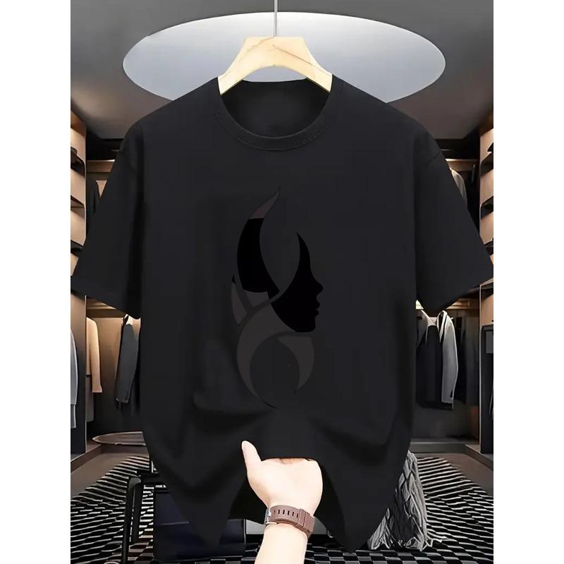 Herren Sommer T-Shirt mit Kurzarm und '' Buchstabe Aufdruck - Lässiges Rundhals Atmungsaktives Oberteil, Kurzarm Sommerkleidung für Heißes Wetter, Maschinenwaschbar