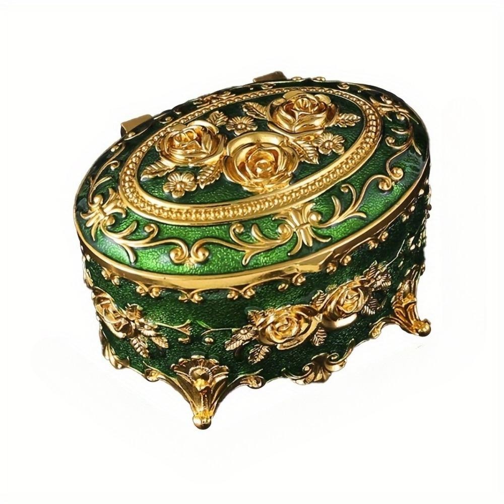 

Элегантная шкатулка для украшений из розовой эмали, серьги, кольца, ожерелья, органайзеры для хранения металла, декоративные винтажные витрины для дома