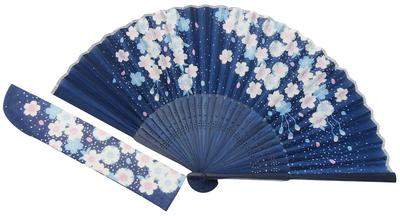 Kyosuke Faltfächer-Etui und Tasche Japanische Kirschblüte Trauerkirsche Set, Stil, Yukata, Seide, Muster, Design, K-108