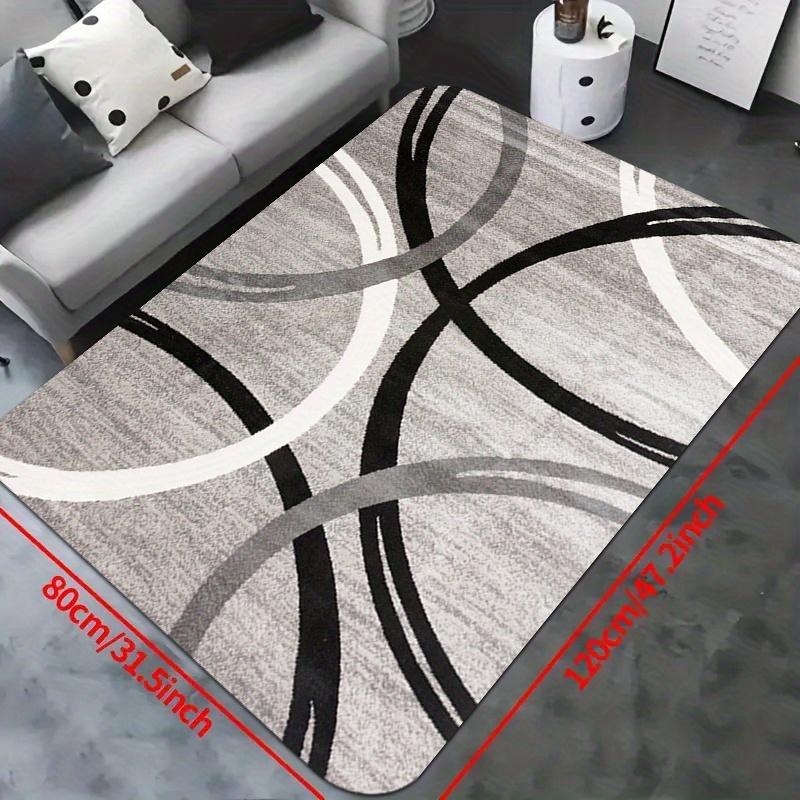 1 piece of modern geometric gray floor mat, 0.47inch thick sponge pad, suitable for living room, bedroom, and interior decoration - soft, machine 80*120cm / 31.5*47.2Inch