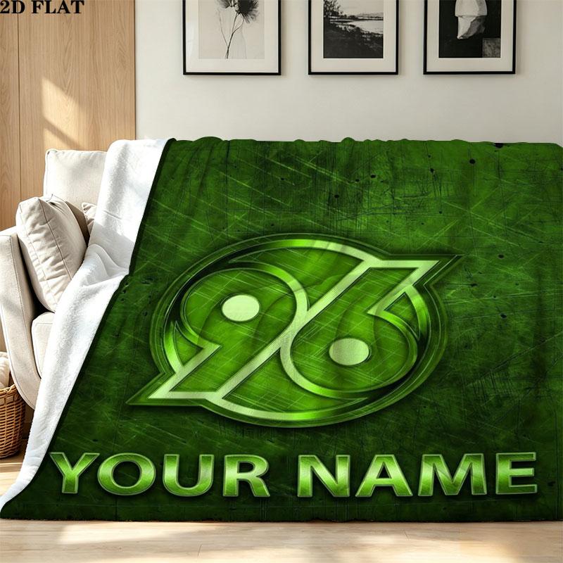1PC Hannover 96 Custom Name Patterned Flannel Blanket Suitable For All Seasons for Home Decor Warmth and Comfort Gifts Holiday Present