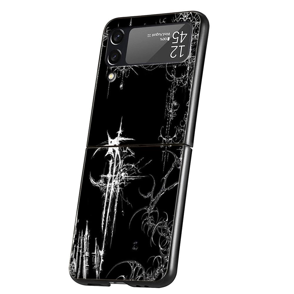 Cyber Sigil Kreuzlinie Harte PC Handyhülle Für Samsung Galaxy Z Flip 7 6 5 4 Schwarze Hülle Für Galaxy Z Flip 3 Faltbare Capas Taschen
