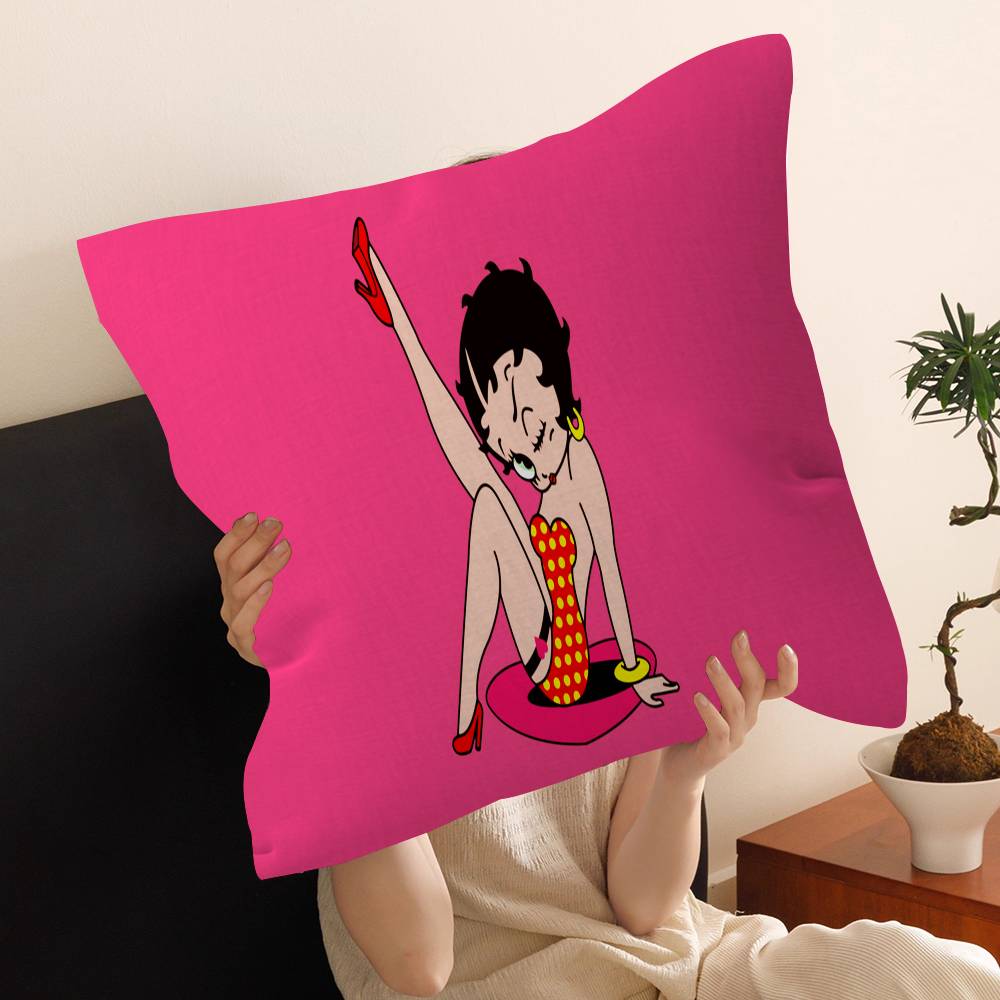 B-Betty Girl B-Boop Cushion Cover Inches Farmhouse Decor Home Throw Pillow Covers for Couch Decorations