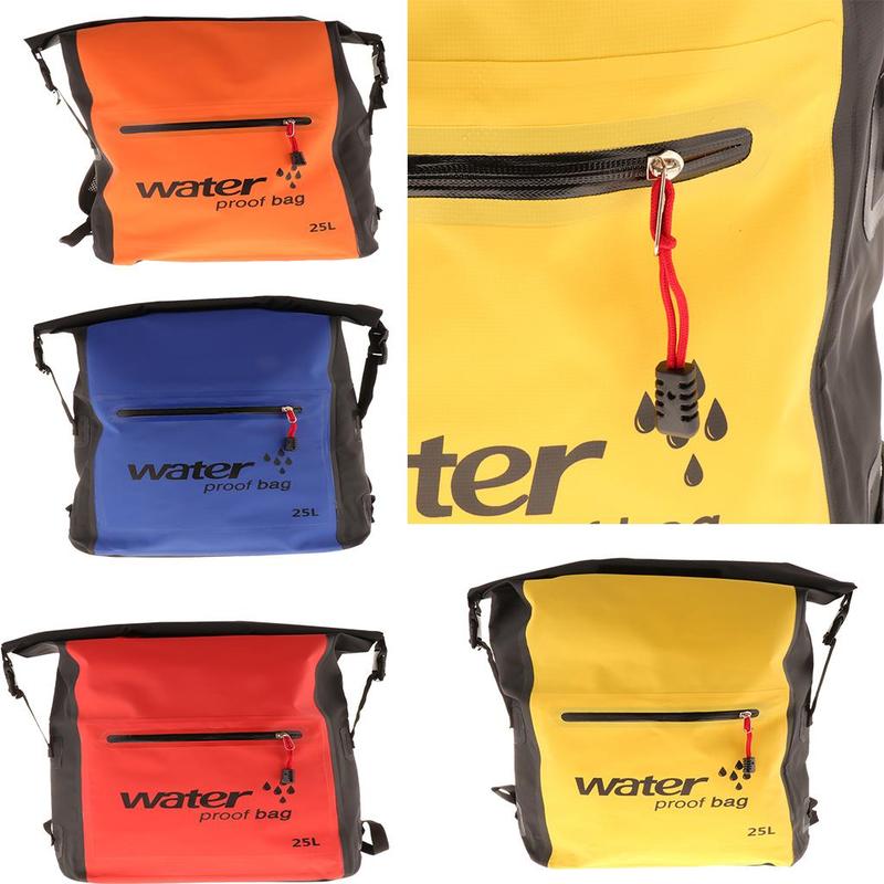 Kayaking Accessories Waterproof Dry Bags Backpack 25L Marine Canoe Sack Bucket for Hiking Camping Beach Gear