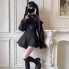 Qichenk Gothic Choker Neck Plus Long Gothic Size S Dress, Black, Size, Off-the-Shoulder, Sleeves, Lolita, Sexy, Simple, Cute, Hdjtz-black,