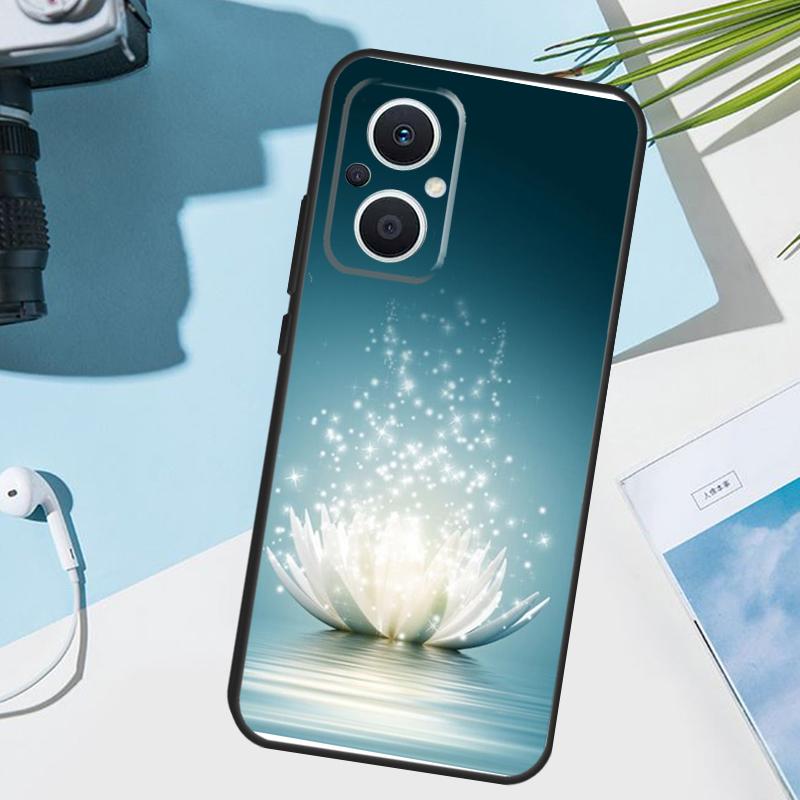 Lotus Blue White Flowers Cover For OPPO Reno 14F 13F 12F 11F 8T 7 8 Lite 10 11 12 13 14 OPPO Find X9 X8 X5 X6 Pro Case