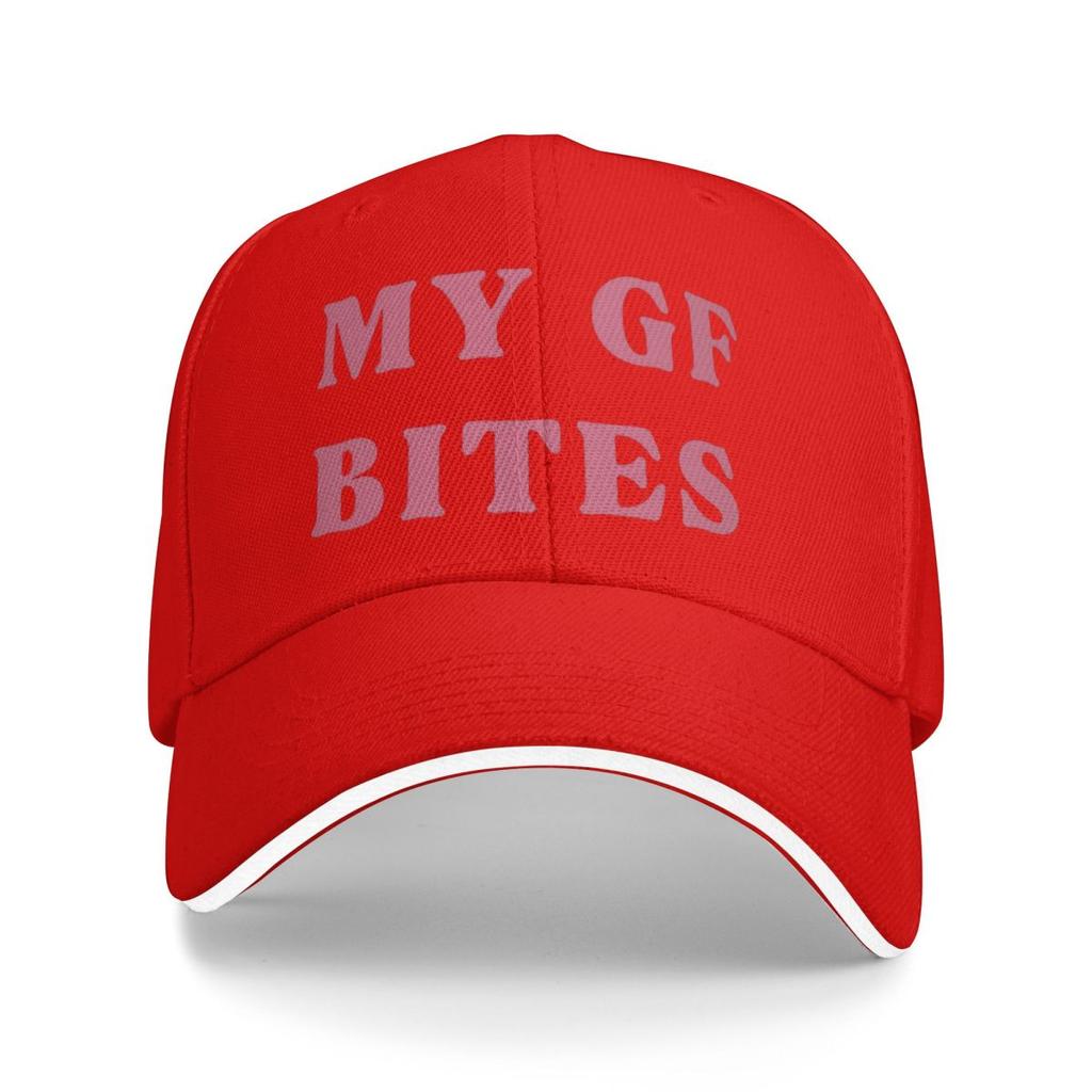 Baseball Caps Funny My GF Bites Letter Print Trendy Customized Unisex Sport Spring Caps