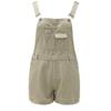 Women's Khaki Jeans High-Waisted Casual Overalls - Rolled-Up, Loose-Fit Strap Jumpsuit Shorts