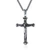 American Artistic Retro Stainless Steel Cross Shelf Necklace Men's Fashion Pendants & Charms for Sweater Chain Pendant Ornament