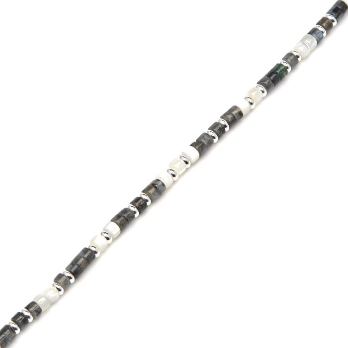 Bracelet - LUXENTER - Hayo - Quartz gris nuageux - Finition rhodium - 19 cm