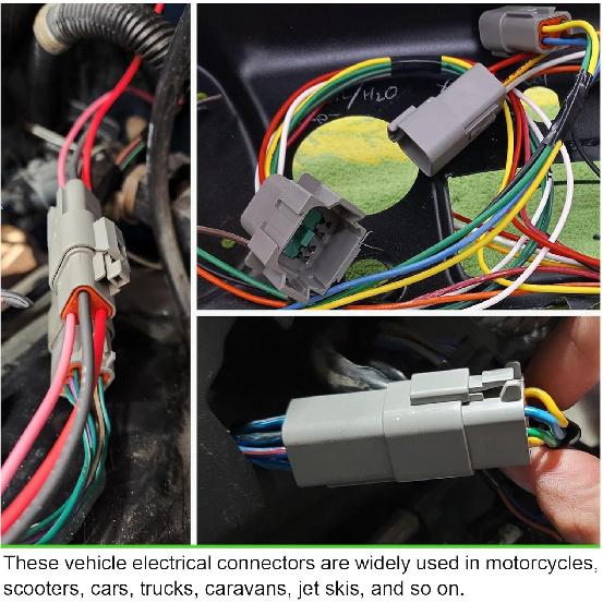 2-Pin Deutsch Stecker-Kit 10 Sätze, Graues DT Stecker-Kit, 2-Pin Wasserdichte Drahtverbinder für die Automobilindustrie, Elektrischer Steckverbinder-Kit mit 16# gestanzt