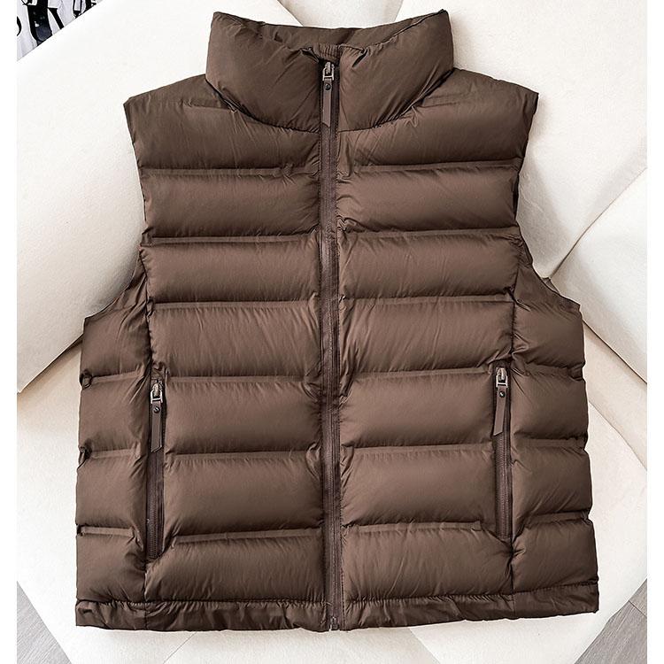 

Осень-зима корейский свободный пуховый хлопковый жилет женский короткий воротник-стойка безрукавка пальто модный жилет жилеты XXL кофейный