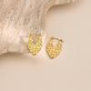 18K Gold Plated Geometric Irregular Hammered Stainless Steel Earrings