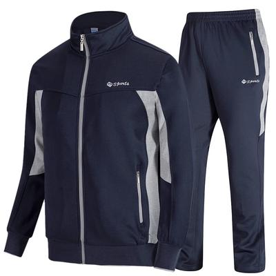 [Gopune] Męski Zestaw Dresowy Bluza i Spodnie Odzież Sportowa Trening Bieganie Spodnie do Joggingu Odzież Domowa na Zewnątrz Codzienna Niebieski 2XL