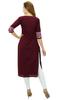 Phagun Women's Designer Straight Black Kurta 3 4 Sleeve Printed Casual