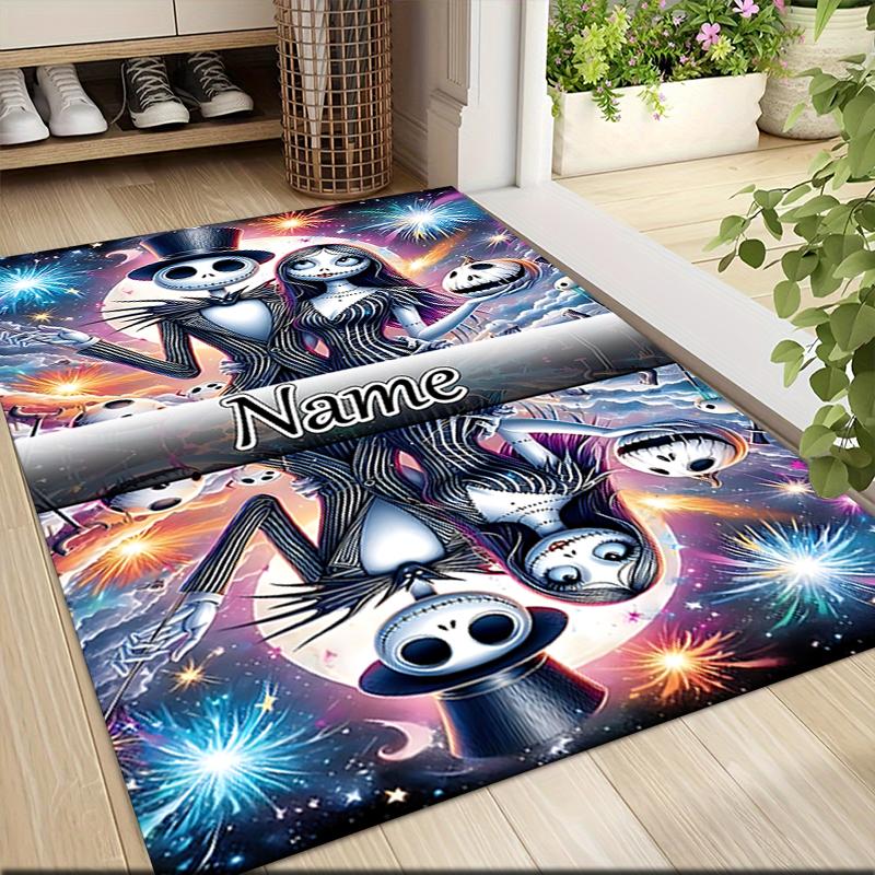 Custom Name Nightmare Before Halloween Carpet Rug Customizable Soft Washable Anti-Slip Home Living Room Sofa Mats Personalized Rug. 0909381