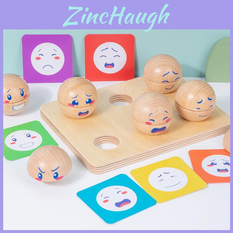 Wooden Emotional Expression Ball Educational Toy For Parent Child Interactive Play