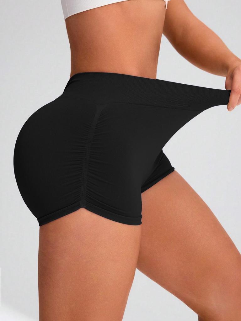 Women's High-Waist Seamless Yoga Shorts: Quick-Dry, Moisture-Wicking, Elastic Fitness & Running Shorts