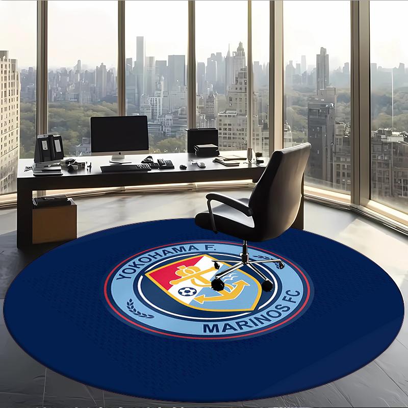 Yokohama F Marinos (1) Round Office Rug Decorative Floor Rug for Office Bedroom Living Room and Home Space