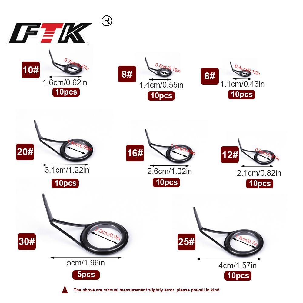 Kit Riparazione Punte Per Canna Da Pesca – 80 Occhielli In Acciaio E Ceramica, Dimensioni Varie, Leggero